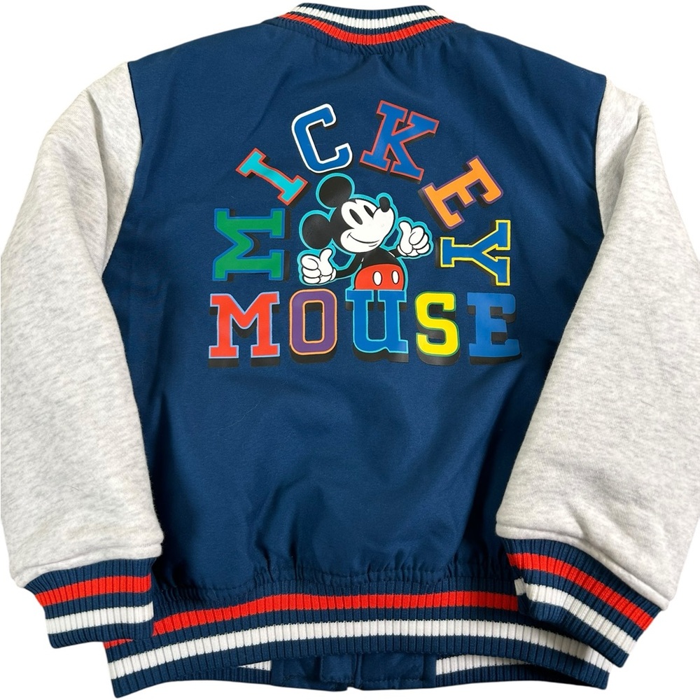 DISNEY‎ STORE NWT Mickey Mouse Varsity Bomber Jacket Kid Sz 4 Blue Chenille NEW